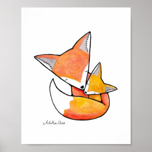 Fox Nursery Art Mom Baby Woodland Animal Poster