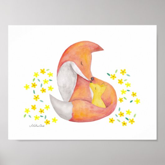 Fox Nursery Art Print Fox Nursery Decor Poster (Devant)