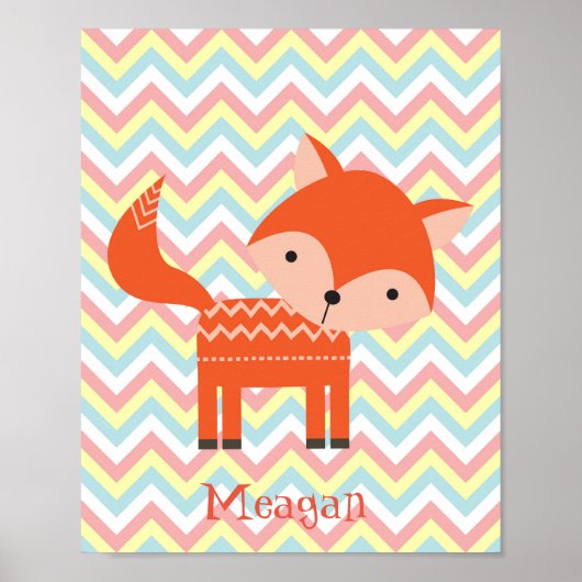 Fox Nursery Print Wall Art Wall Decor (Voorkant)