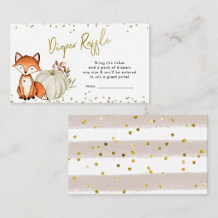 Fox Oh Boy Herfst Pumpkin Baby shower Diaper Raffl Informatiekaartje