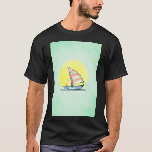 Fox on a Boat T-Shirt – Schattige Nautisch Bos Vib (Voorkant)