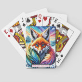 Fox Onder Moonlight Monogram Kinder Match Game Pokerkaarten (Achterkant)