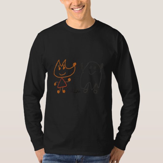 Fox ontmoet Ghost Mannen S Vrouwen Kinder T-shirt (Voorkant)