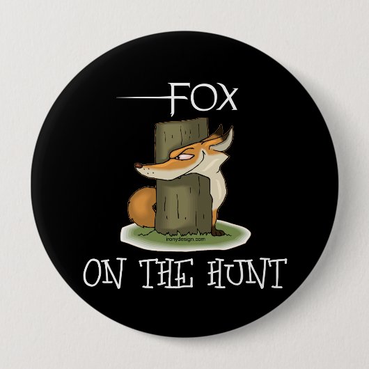 Fox op de tante ronde button 4,0 cm (Voorkant)