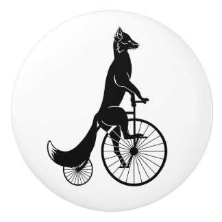 Fox op een Bike Keramische Knop