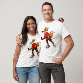 Fox op ijshockey met ijshockeystick t-shirt (Unisex)