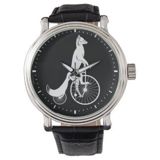 Fox op Penny Farthing Bike Horloge