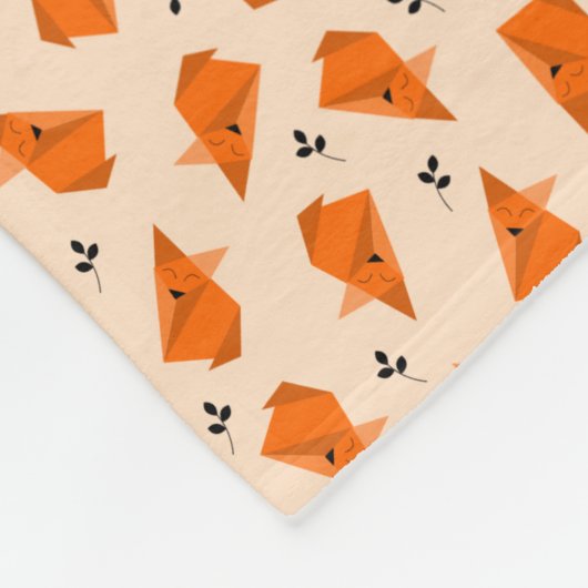 Fox Origami Fleece Deken (Hoek)