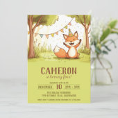 Fox party pet outdoor kind's verjaardag kaart (Staand voorkant)