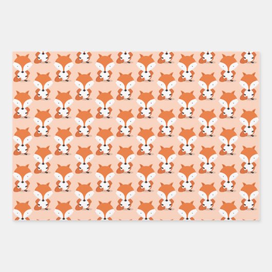 Fox Pattern Animal Inpakpapier Vel (Voorkant 3)