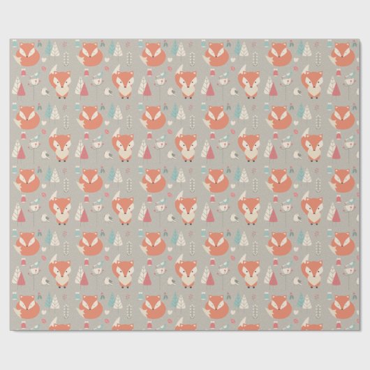 Fox Pattern Cadeaupapier (Vlak)