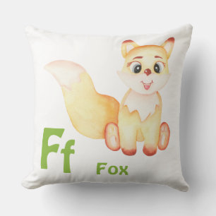 Fox personaliseer ABC: Letter F - Jouw namen toevo Kussen