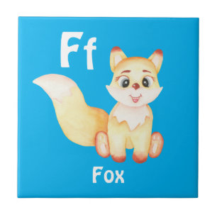Fox personaliseer ABC: Letter F - Jouw namen toevo Tegeltje