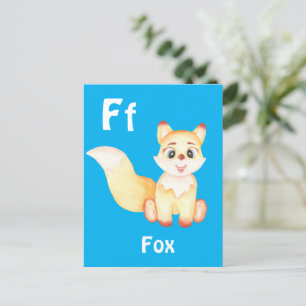 Fox personaliseer ABC: Letter F - Voeg uw naam toe Briefkaart