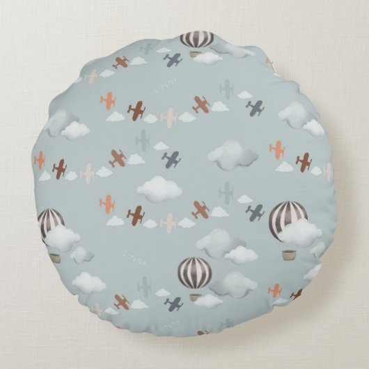 Fox Pilot Birth Stat Sierkussen Rond Kussen (Achterkant)