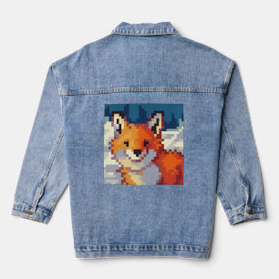Fox pixelart denim jacket