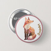 Fox, Pixelart, Pixel Art Ronde Button 5,7 Cm (Voorkant /achterkant)