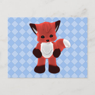 Fox Plushie-Briefkaart voor afspelen Briefkaart