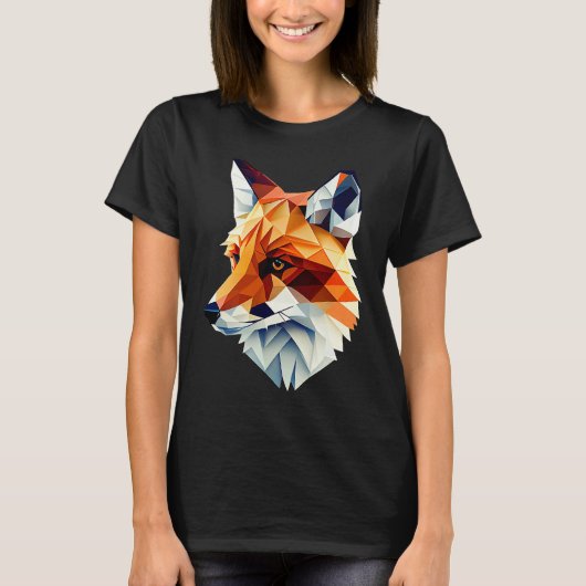Fox Polygon Wild Animal  Wildlife Zookeeper Geomet T-shirt (Voorkant)