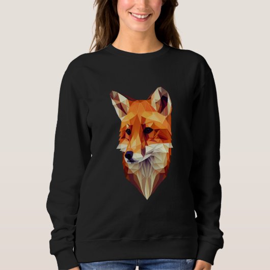 Fox Polygon Wild Animal Wildlife Zookeeper Geometr Trui (Voorkant)