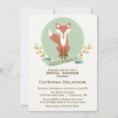 Fox Portrait Floral Bridal Douche Invitation (Devant)