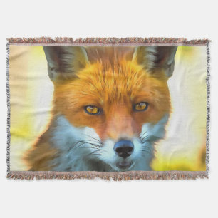 Fox Portret Realistic Wildlife Art Deken