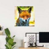 Fox Portret Realistic Wildlife Art Poster (Thuiskantoor)