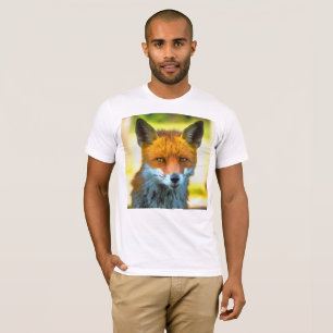 Fox Portret Realistic Wildlife Art T-shirt