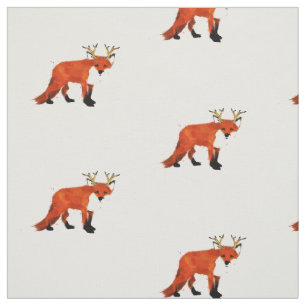 Fox Print Fabric Stof