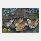 Fox Pups Tea Towel Theedoek (Horizontaal)