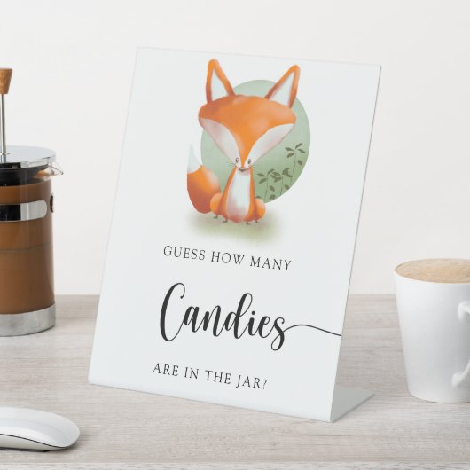 Fox - raad hoeveel snoepjes er zijn reclamebord met voetstuk (Insitu)