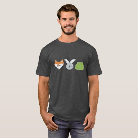 Fox Rabbit Cabbage Mannen Dark T-shirt (Voorkant volledig)