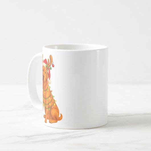 Fox Red Lab Christmas Tree Light Pajama Labrador D Koffiemok (Voorkant links)