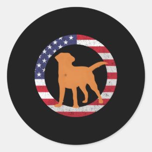 Fox Red Lab Mam Papa Labrador Retriever Vlag Ronde Sticker