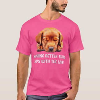 Fox Red Lab Mam Papa Napping Labrador Retriever T-shirt