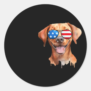 Fox Red Lab Mam Vlag Labrador Retriever Ronde Sticker