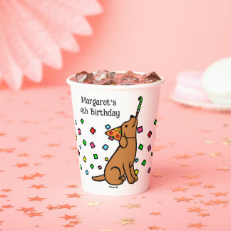 Fox Red Labrador Confetti Verjaardagsfeest Papieren Bekers