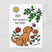 Fox Red Labrador en Green Hi Briefkaart (Voorkant)