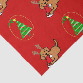 Fox Red Labrador en Santa kerstCartoon Tissuepapier (Detail)