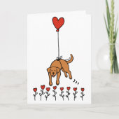 Fox Red Labrador Hartballon Dank u Feestdagen Kaart (Voorkant)