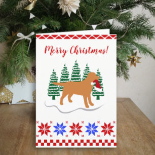 Fox Red Labrador kerstboombomen Feestdagen Kaart