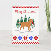 Fox Red Labrador kerstboombomen Feestdagen Kaart (Voorkant)