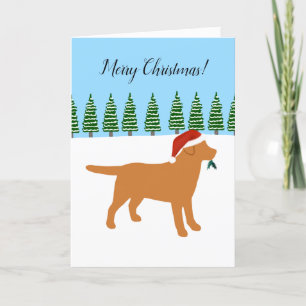 Fox Red Labrador-kerstEvergreen Santa Hat Feestdagen Kaart