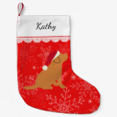 Fox Red Labrador Puppy Kleine Kerstsok (Voorkant)