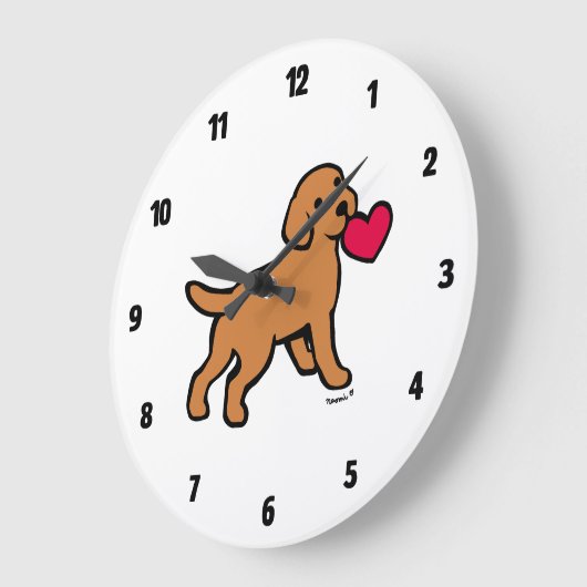 Fox Red Labrador Puppy Little Heart Grote Klok (Hoek)