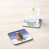 Fox Red Labrador Retriever kersthond Bier Onderzetter (Rechterzijde)