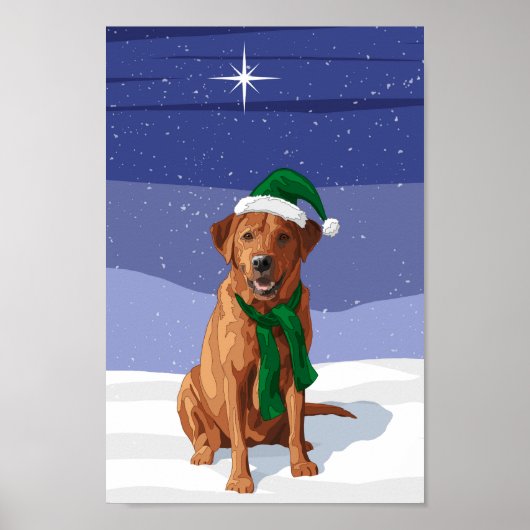 Fox Red Labrador Retriever kersthond Poster (Voorkant)