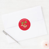Fox Red Labrador Silhouette kerstkledij Red Ronde Sticker (Envelop)