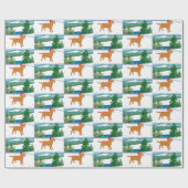 Fox Red Labrador Uitzicht met kerstwinter Cadeaupapier (Vlak)