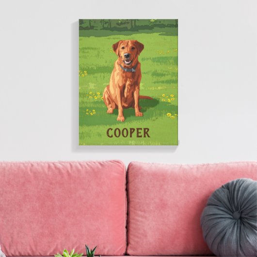 Fox Red Yellow Labrador Retriever Dog Canvas Afdruk (Insitu (Woonkamer))